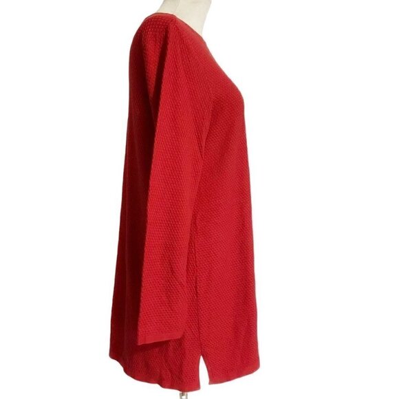 J. Jill Medium Red Top Tunic Crew Neck - Picture 2 of 6